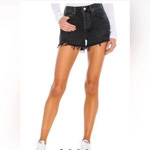 AGOLDE Parker Black cut off shorts button fly 26